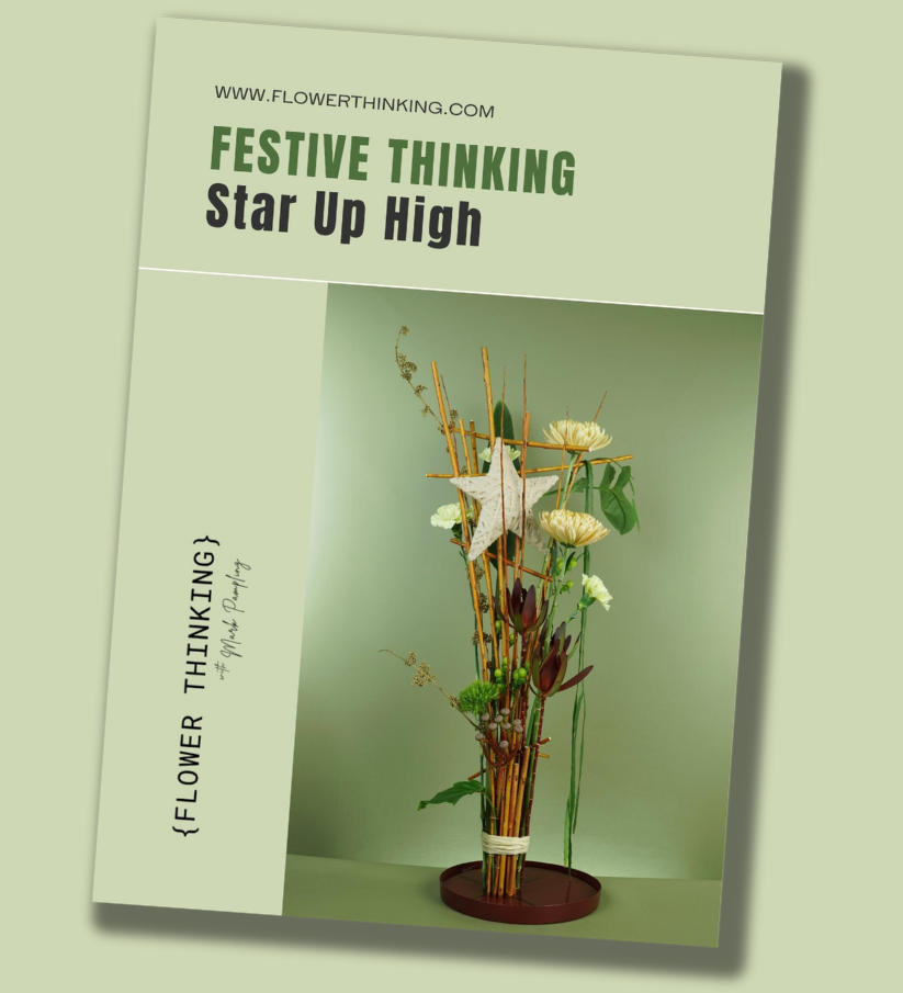 Tall Christmas Floral Design – Wire Star Tutorial – { Flower